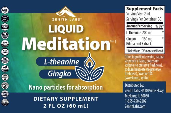 Zenith Labs Liquid Meditation Ingredients