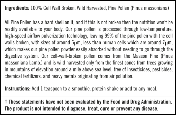 pine pollen benefits