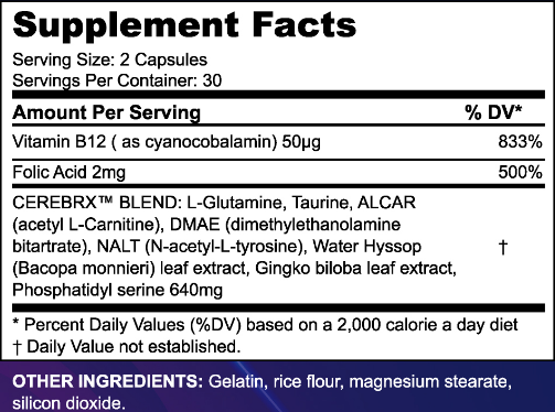 Neuro Lift Brain Ingredients