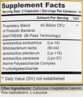 Diverxin PROBIOTIC 40++ Ingredients