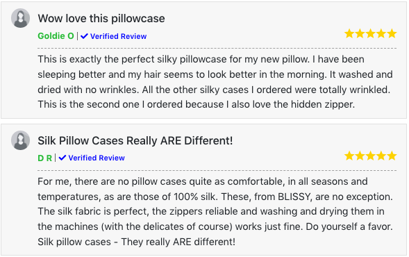 Blissy Silk Pillow Cover Customer Reviews