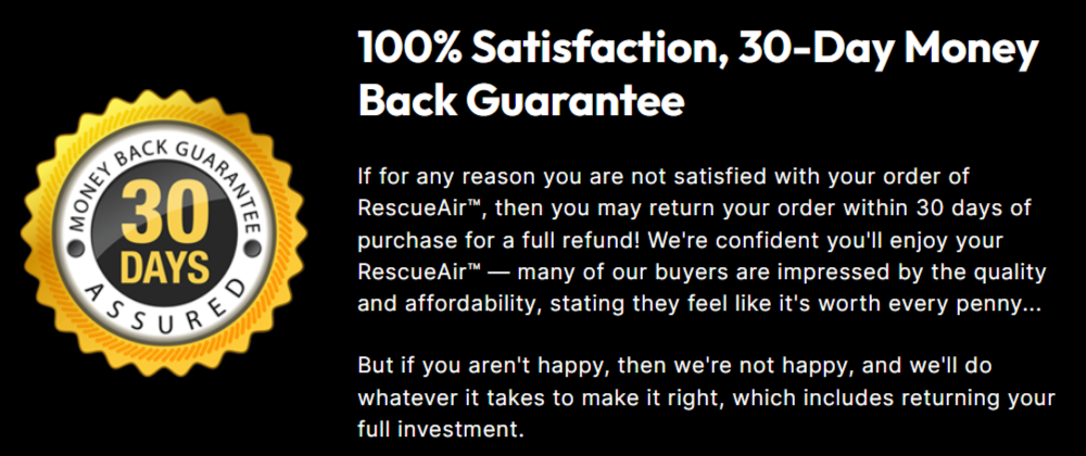 Rescue Air Pump 30 day money back