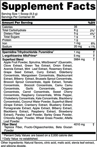 Advanced Bionutritionals Pep Tonic supplment facts