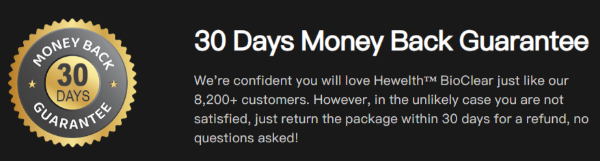 Hewelth BioClear Nails 30 days of money back gurantee